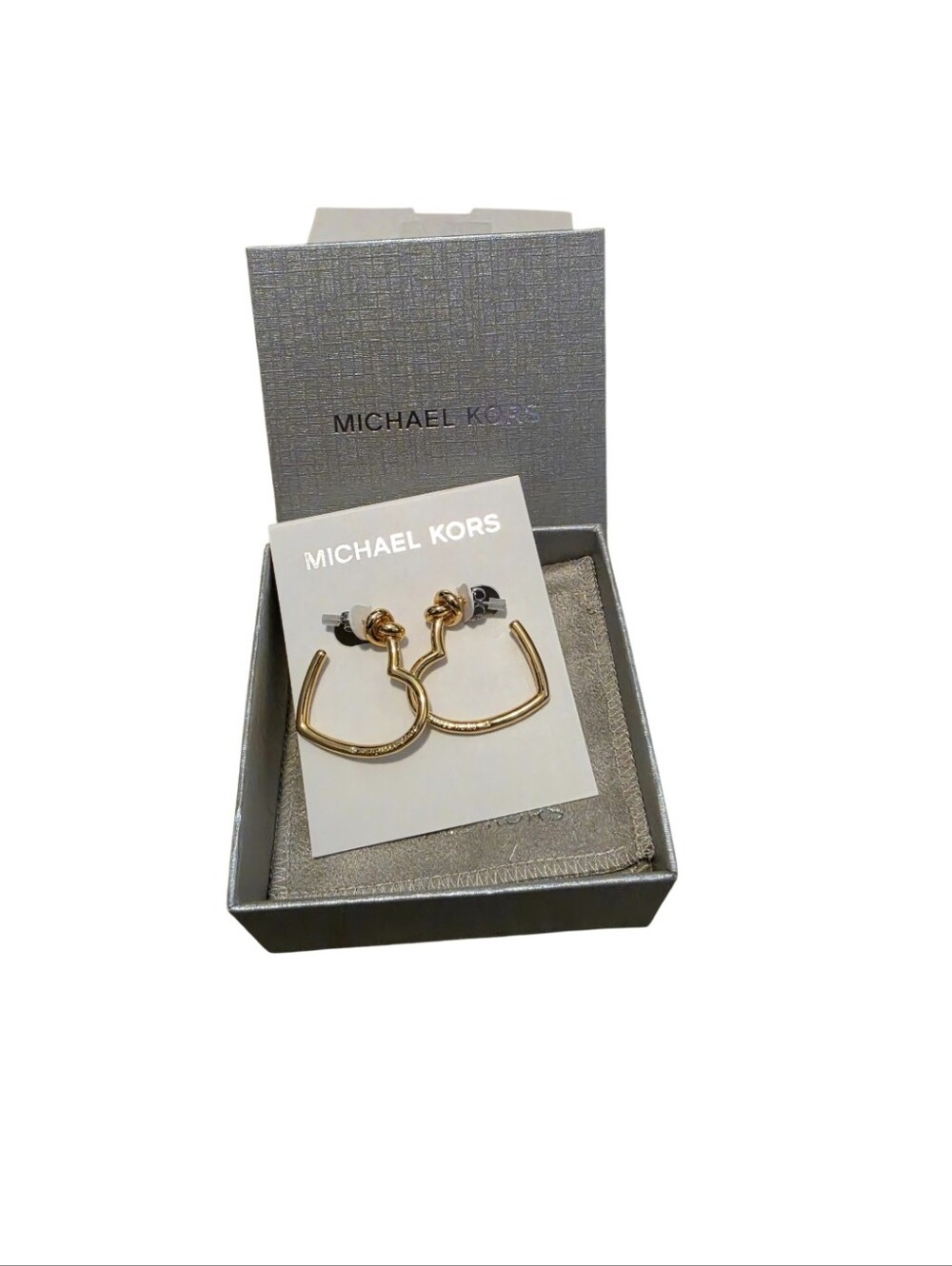MK Gold Heart Hoop Earrings